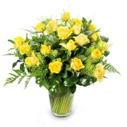 זר פרחים ורדים צהובים | זר פרחים צהוב